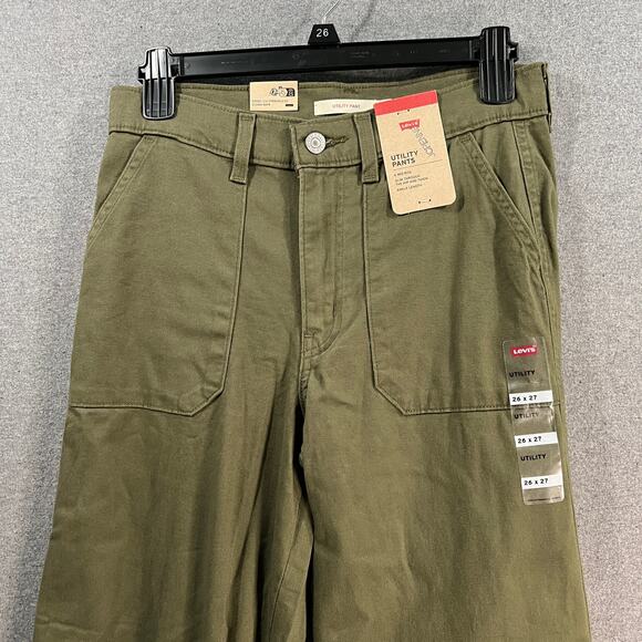 Levi's Women Utility Pants Olive Green Size 26 x 27 - Picture 4 of 10